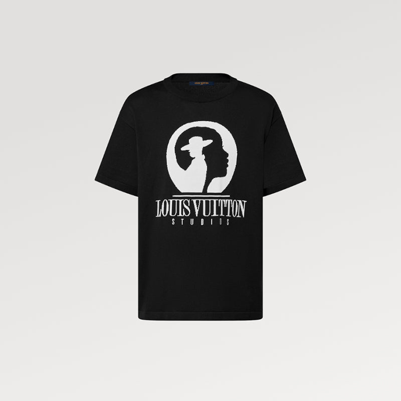 LOUIS VUITTON 半袖コットンインターシャクルーネックトップ