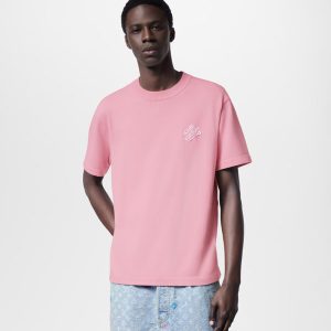 LOUIS VUITTON 刺繍ロゴコットン半袖クルーネック