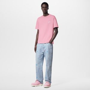 LOUIS VUITTON 刺繍ロゴコットン半袖クルーネック