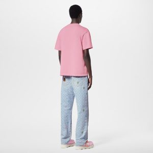 LOUIS VUITTON 刺繍ロゴコットン半袖クルーネック