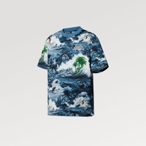 LOUIS VUITTON プリントショートスリーブコットンTシャツ