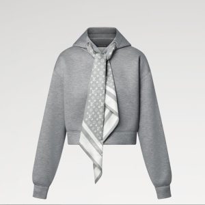 LOUIS VUITTON    クロップド モノグラム スカーフ フーディ