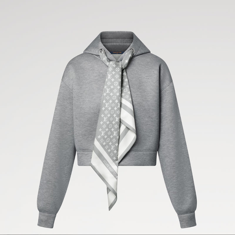 LOUIS VUITTON    クロップド モノグラム スカーフ フーディ