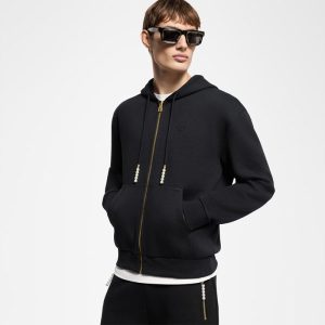 LOUIS VUITTON エンブロイダードジップジャージーフーディ