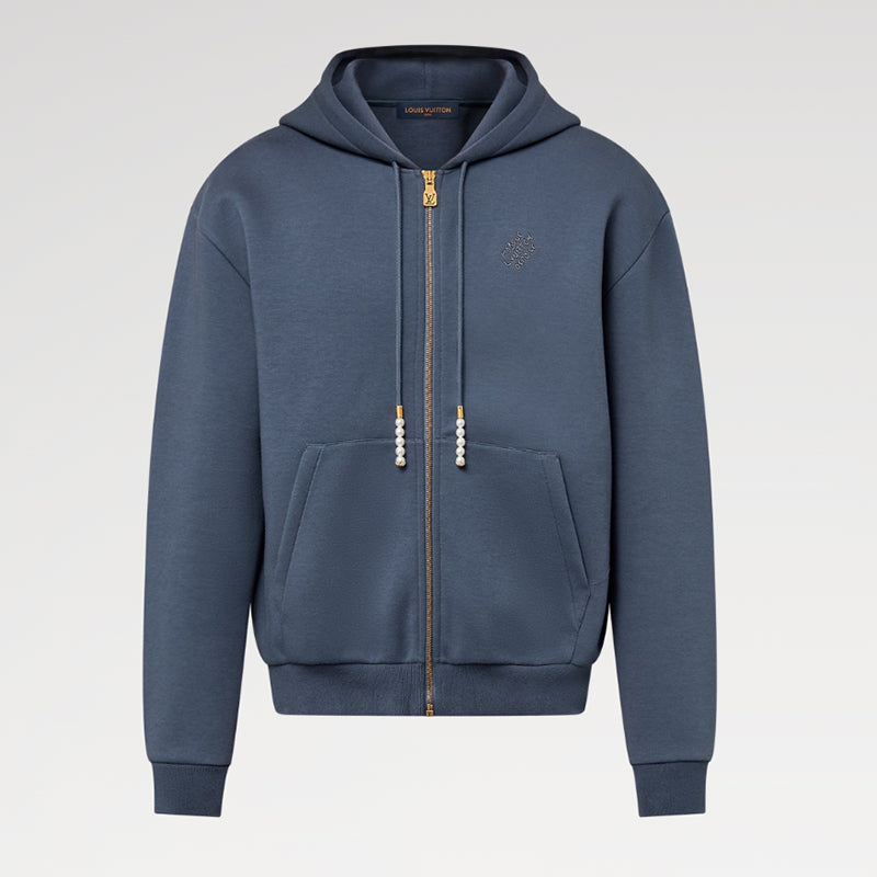 LOUIS VUITTON エンブロイダードジャージージップスルーフーディ